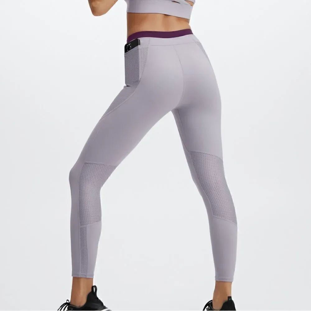 Spin Motion 365 made by Fabletics gray violet 7/8 leggings size L